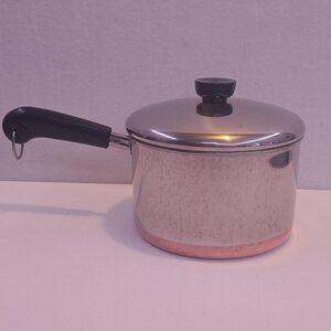 Vintage Revere Ware Copper Clad Bottom 3 qt Saucepan Pot & Lid